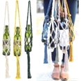 thumbnail image 5 of Wine Bottle Carrier,Macrame Water Bottle Holder,Cotton Hanging Water Bottle Net Bag Portable Water Bottle Holder Pouch,Beige, 5 of 5