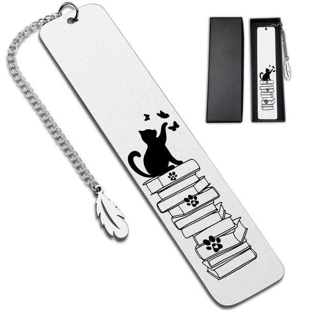 Marcadores de libro de gato con huellas de gato, marcadores de libro de gato para mujeres, marcadores divertidos para estudiantes, profesores, escuela y hogar
