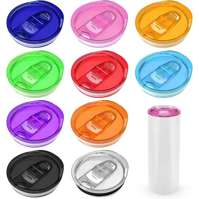 Paquete de 10 Tapas de Repuesto para Vasos Delgados de 20 Oz, Compatibles con Vasos de Sublimación de 20 Oz, Cubiertas Deslizantes Antisalpicaduras.