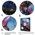 thumbnail image 3 of Designart "violet Grey Animal Amethyst Owl Drips" Animals Floater Framed Canvas Print, 3 of 7
