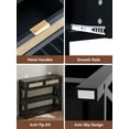 thumbnail image 6 of Selooye Console Table with 2 Rattan Drawers, Entryway Table with 3-Tier Storage Shelves, Narrow Long Sofa Table for Entryway, Hallway, Foyer and Living Room, Black, 6 of 8