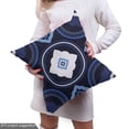 thumbnail image 5 of Ambesonne Ethnic Fabric by the Yard Upholstery, Mosaic Flowers Boho Folk, 3 Yards, Indigo Navy Blue and White, 5 of 5