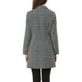 thumbnail image 3 of INSPIRE CHIC Women's Notched Lapel Elegant Plaid Double Breasted Tweed Blazer Coat, 3 of 5