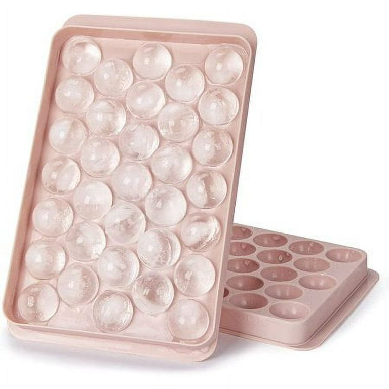 Mini Ball Mold With Lid - Easy To Release Small Ice Ball Maker Mold For  Freezer Durable Tray Pink