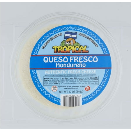 Tropical Fresco Hondureno 12oz, Authentic Fresh Cheese, Resealable Plastic Tray