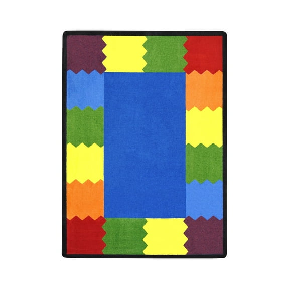 Joy Carpets 1672D Kid Essentials Block Party Early Childhood Rectangle Rugs  Multi Color - 7 ft. 8 in. x 10 ft. 9 in.