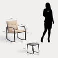 thumbnail image 6 of Patio Furniture Set for 2, Lofka Rocking Outdoor Bistro Set with 2 Sponge Rocking Chairs and Coffee Table for Garden, Lawn, Corridor, Beige, 6 of 9