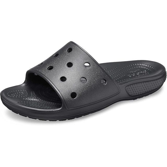 Sandalias clásicas sin cordones con punta abierta en negro (una pieza)
