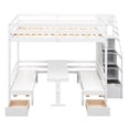 thumbnail image 5 of EUROCO Full Size Bunk Bed with Convertible Down Bed and Storage Staircase for Kids Teens, White, 5 of 16