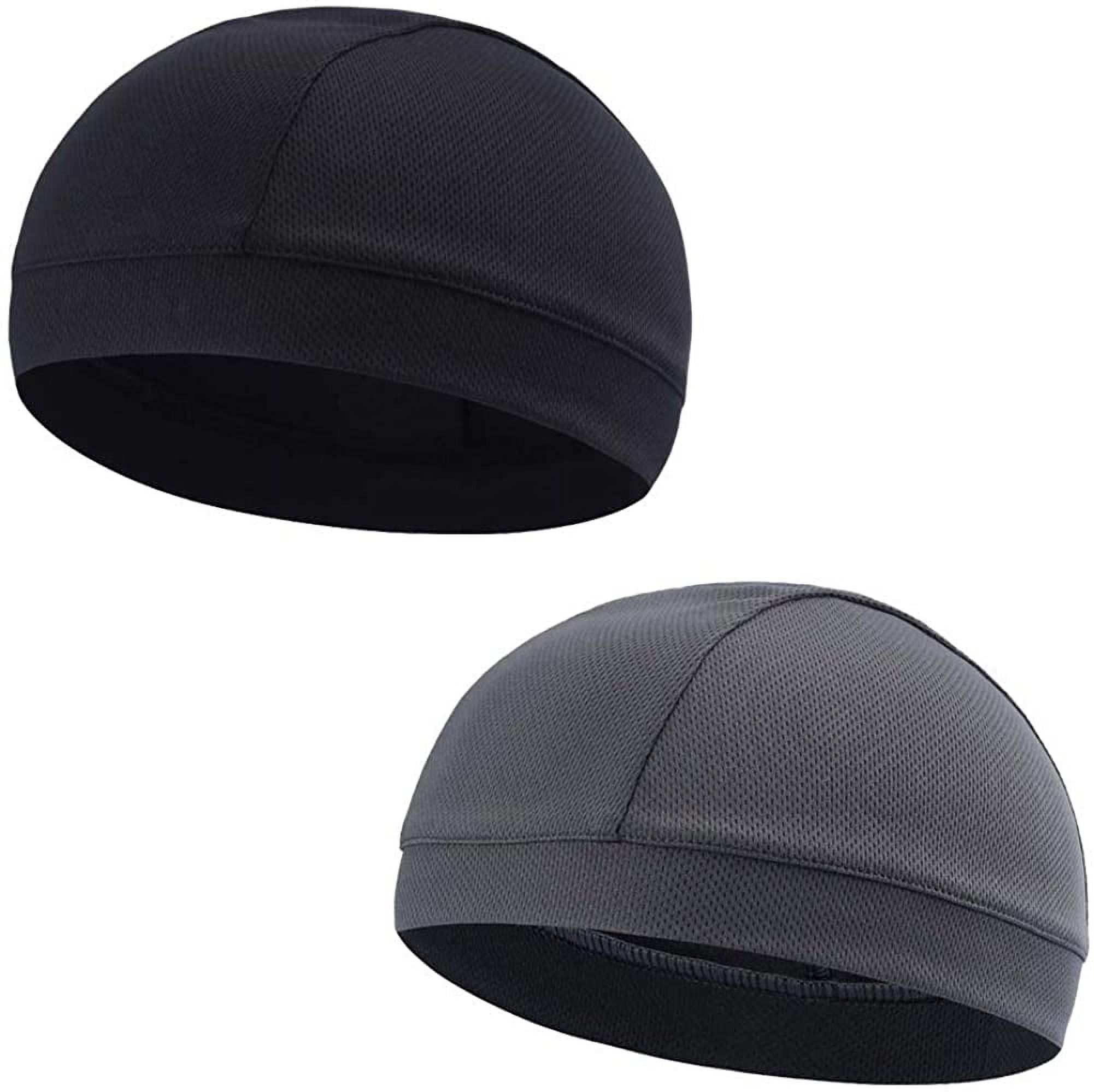 Motorcycle Cooling Skull Cap Helmet Liner – Moisture-Wicking Beanie Dome Cap With Sweatband (One Size)