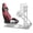 Red + Iron + PVC, variant on YINGYUE Reclinable PVC Bucket Racing Simulator Seat, Adjustable Lock Slide PU Leather Iron Frame Gaming Chair Compatible with Fanatec Thrustmaster Logitech Moza for PS5 PS4 Xbox PC, Black