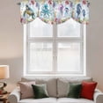 thumbnail image 2 of Blue Coastal Tie Up Valance Curtains for Windows, Kitchen Curtains Window Treatments, Summer Beach Sea Turtle Octopus Jellyfish Seahorse Short Window Shades Valances for Bedroom Bathroom Cafe 54"x18", 2 of 8