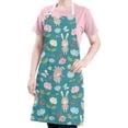 thumbnail image 5 of Pioneer Flower Floral Print Pattern Apron for Women and Men, Cotton Linen Waterproof with Pockets, Adjustable, 33x27 Inch for Kitchen, Gardening, BBQ, Salon, 5 of 6