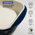 thumbnail image 2 of Tramontina Mae 3-Piece Ceramic Porcelain Baking Pans Set, Cobalt, Non Stick Casserole Dishes for Oven, Rectangular Bakeware for Lasagna, Cakes and Loafs, 2 of 7