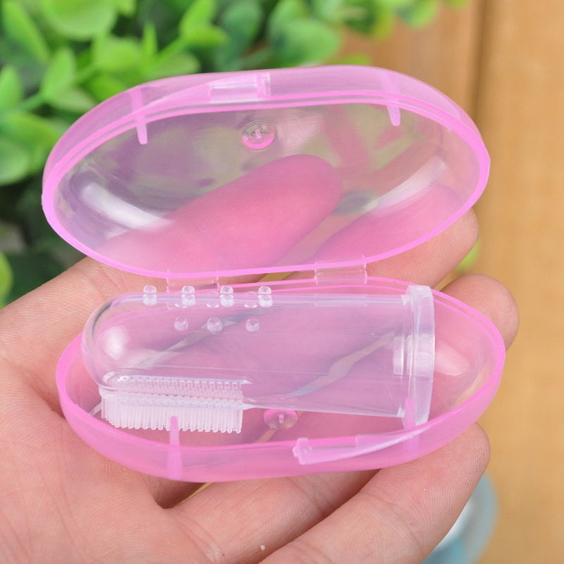Baby Kids Transparent Silicone Finger Toothbrush Teeth Deep Cleaning Mini Brush
