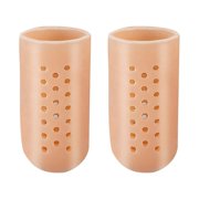 Gel Toe Caps Toe Protectors Breathable Toe Sleeves Material For Blisters Corns Hammer Toes Toenails Loss Friction Pains Pumice Stone Brush (Coffee, XS)