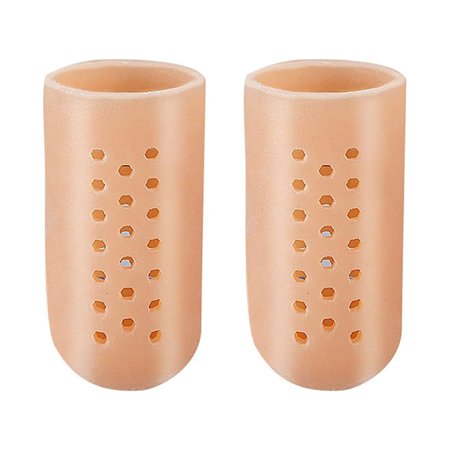 Gel Toe Protector Silicone Toe Caps Toe Sleeve Protectors for Corns Blisters and Ingrowns Toenails Foot Remover (Coffee, L)