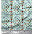 thumbnail image 1 of Soimoi Polyester Crepe Fabric Cross Sign & Triangle Geometric Print Fabric by Yard 42 Inch Wide, 1 of 1