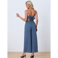 thumbnail image 3 of Unique Bargains Women's Spaghetti Strap Backless Wide Leg Jumpsuit XL Dark Blue, 3 of 6