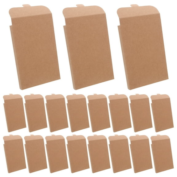 OFFIGAM 50Pcs Business Card Box with Blank Envelope Design Kraft Paper Packaging Light Brown