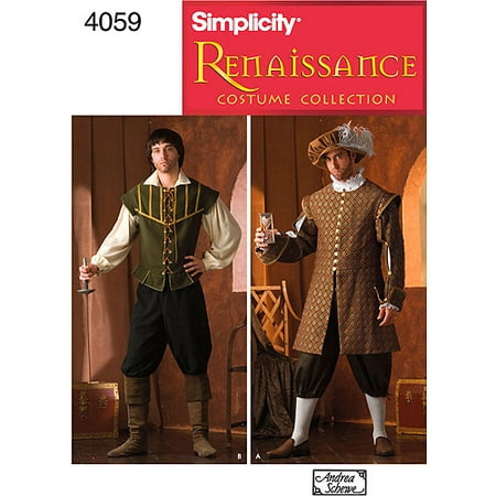 Simplicity Men's Size XS-XL Renaissance Costumes Pattern, 1 Each