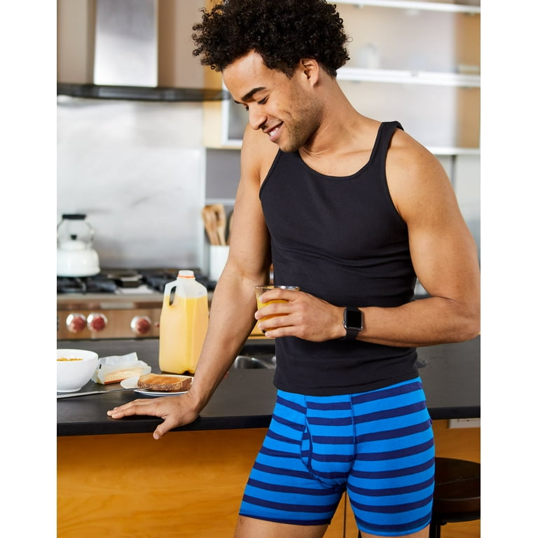 Hanes Ultimate Men's Boxer Brief Underwear, Ringer Style, 5-Pack Fashion  Stripe S 