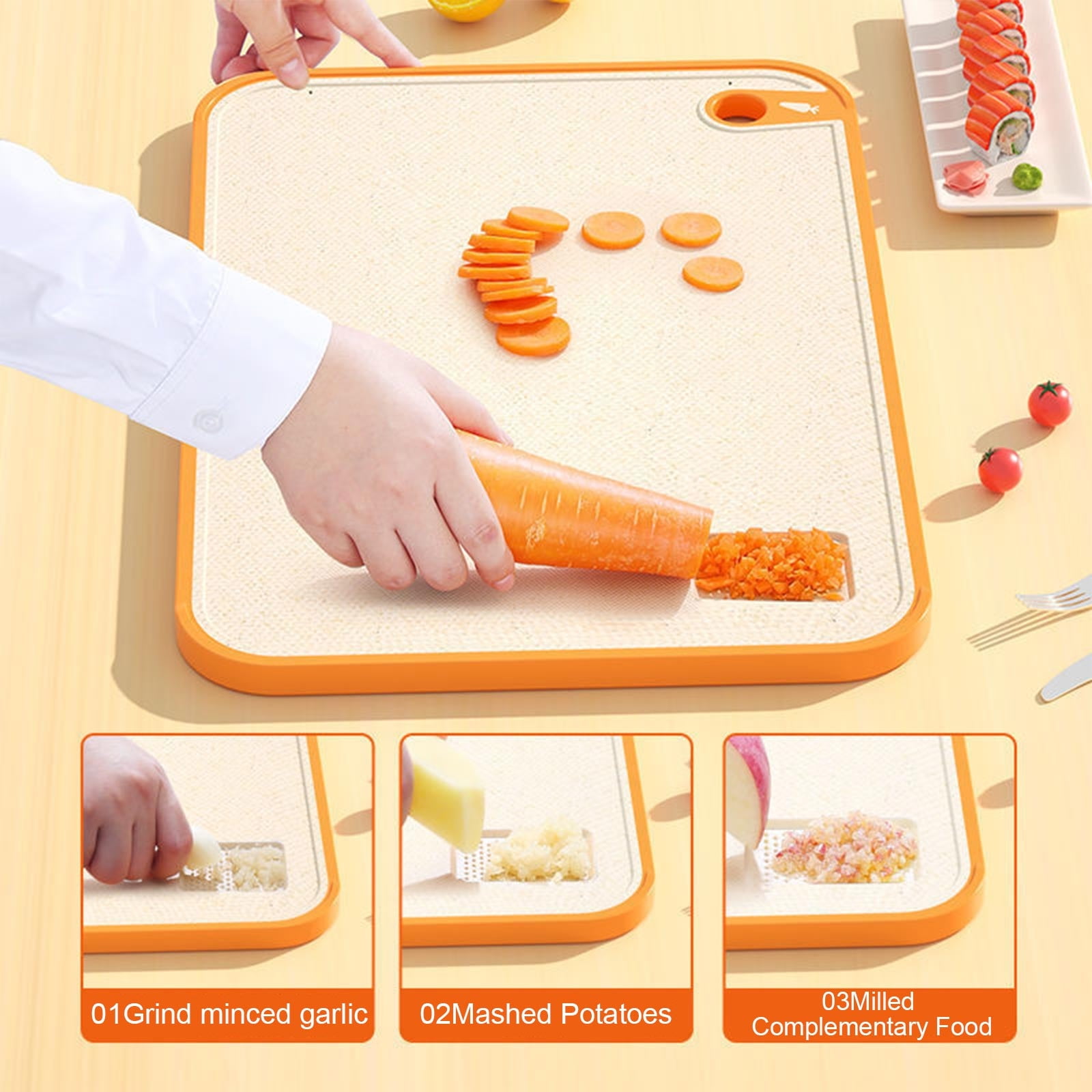 Double Sided Cutting Board, Thickened Plastic Chopping Board, Non Slip Cutting Mat, Re Sharpenable Cutting Board, Kitchen Cutting Board, Multi Purpose Cutting Board