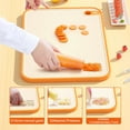 thumbnail image 4 of Plastic Cutting Board 1Pcs Orange Plastic Double-Sided Thickened Cutting Board with Skidproof Design and Built-in Grinding Area 16.54x11.42" JASKFLY, 4 of 8