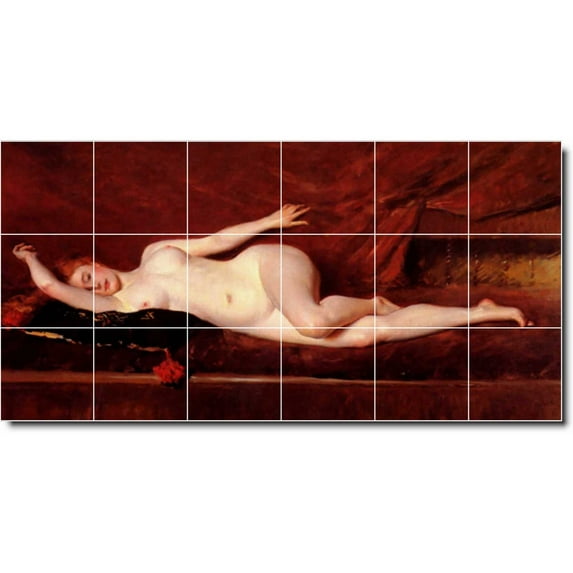 Ceramic Tile Mural-William Chase Nudes 20. 72" w x 36" h using (18) 12 x 12 ceramic tiles