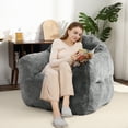 thumbnail image 3 of Zzistar Giant Bean Bag Chair Sofa, Hign Density Foam Filled Sofa Chair with Armrest, Large Bean Bag Couch for Adults and Kids, Dark Gray, 3 of 7