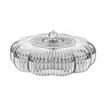thumbnail image 4 of Divided Serving Tray Dustproof Snack Platter for Party Entertaining New Year clear flower, 4 of 8