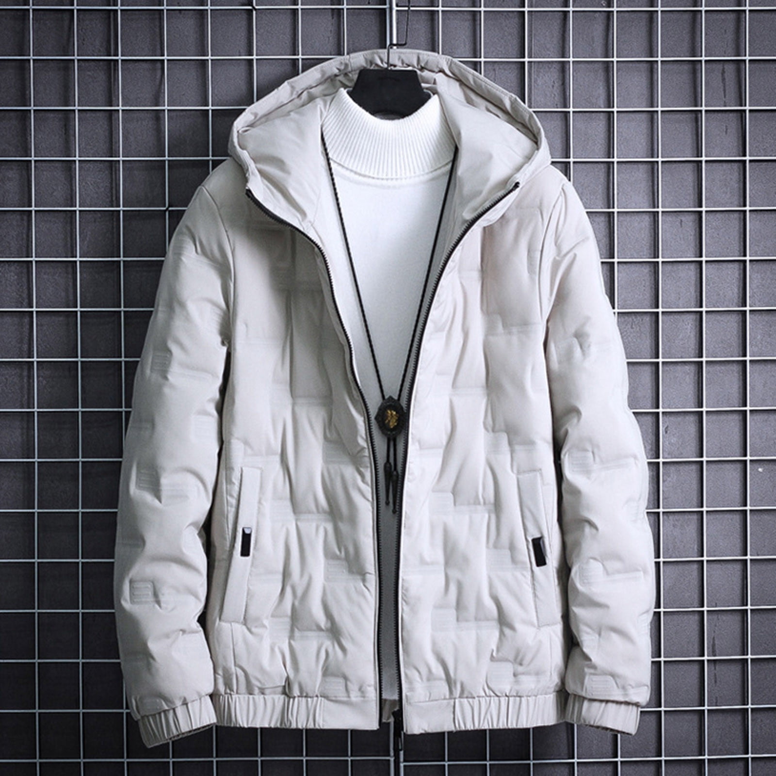 JHLZHS Fall Jackets Mens Winter Padded Padded Jacket with JHLZHS Fall Jackets Mens Winter Padded Padded Jacket with