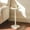 White, variant on Drink Table, Small Side Table for Small Spaces, Modern Round End Table with Fluted Wood Leg, White