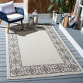 thumbnail image 3 of SAFAVIEH Machine Washable Rug Indoor/Outdoor Bermuda Collection - Bermuda Zoey Floral Bordered Indoor/Outdoor Area Rug Ivory/Charcoal, 5'3" x 7'6", 3 of 8