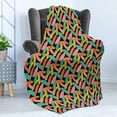 thumbnail image 4 of Tropical Soft Flannel Fleece Throw Blanket, Banana Leaves in Different Colors on Dark Background Exotic Fruit Tree Jungle, Cozy Plush for Indoor and Outdoor Use, 70" x 90", Multicolor, by Ambesonne, 4 of 5
