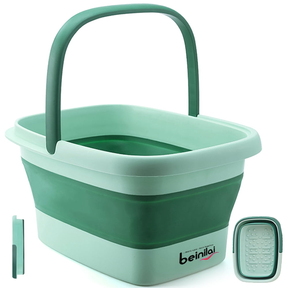 Collapsible Foot Soak Tub, Beinilai Foot Bath Basin, Multifunction Foot Bucket with Handles and