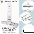 thumbnail image 2 of Closet Spice - 2 Pack - Strong Anti-Rust Chrome 5 Detachable Tier Pant Hangers, Non-Slip, Black PVC Rubber Grip Padded, Slim & Space Saving, Multi Swing Design for Easy-Slide Pant, Jeans, 2 of 9