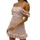 thumbnail image 5 of Lucakuins, vestido ajustado de encaje Floral para mujer, cuello barco, espalda descubierta, volantes, vestido de cóctel, minivestido de fiesta de verano Lucakuins  moda, 5 of 8