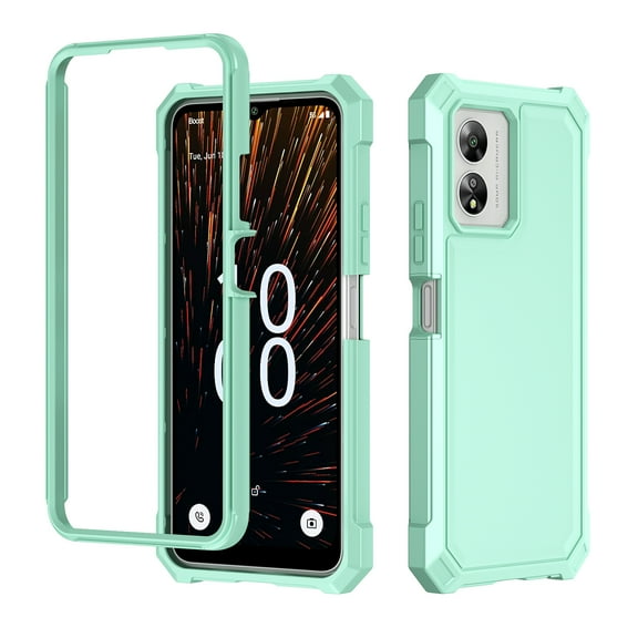 6goodeals For Boost Mobile Summit 5G Phone Case Screen Protector Phone Case, Full Body Protective Heavy Duty Hybrid Bumper Cover Green