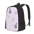 thumbnail image 7 of DouZhe Lightweight Backpack, Travel Outdoor Hiking Bag School Bookbag Casual Daypack Pink Boho Plants Drawing Prints Backpacks for Women Men, 7 of 7