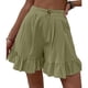 thumbnail image 2 of Pantalones cortos de verano para mujer con cierre de botones, dobladillo con volantes, piernas anchas, pantalones cortos casuales para uso diario, 2 of 6