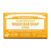 Dr. Bronner's Magic Bar Soap – Citrus - Pure-Castile Soap - 5 oz - for face, body, hands