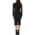 thumbnail image 3 of INSPIRE CHIC Women's Mock Neck Long Sleeve Winter Knit Sweater Midi Dresses, 3 of 5