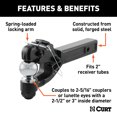 thumbnail image 2 of CURT 48006 Pintle Hitch with 2-5/16-Inch Trailer Ball, Fits 2-Inch Receiver, 16,000 lbs, 15-1/4-Inch Length, 2 of 3