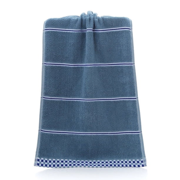 Zhuge Toallas de baño de algodón puro, 3 unidades, suaves y muy absorbentes, para ducha, piscina, spa y gimnasio. Uso diario, 32 x 73 cm (azul).
