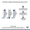 thumbnail image 4 of CTM  Diabetic Cushioned Ankle Socks (3 Pairs) (Men), 4 of 4