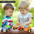 thumbnail image 3 of 4PCS Friction Powered Cars Push and Go Toys Car Construction Vehicles Toys Set for Boys Baby Toddlers Kids Gift, 3 of 6