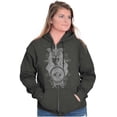 thumbnail image 4 of Butterfly Moth Spiritual Crystal Ball Zip Hoodie Sweatshirt Women Brisco Brands X, 4 of 5