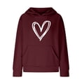 thumbnail image 4 of Mercatoo Girls Cute Heart Printed Hoodies School Casual Oversized Long Sleeve Kids Comfy Soft Pullover Tops Fall Winter Warm Clothes, 4 of 8