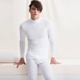 thumbnail image 1 of Conjunto de ropa interior térmica de cuello medio alto para hombre de otoño e invierno Ropa y pantalones de cuello medio alto con forro polar Ropa interior térmica de papá, 1 of 6